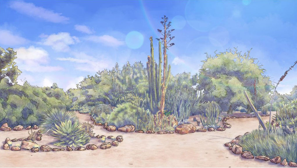 sketch of desert pathway